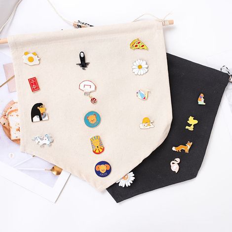 Lot de 3 présentoirs muraux vierges pour badges et broches, décoration intérieure, beige, taille S (1/5)