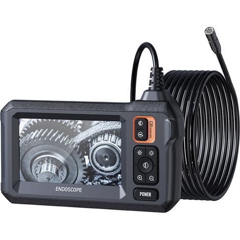 Telecamera endoscopica HD 1080P con schermo IPS, angolo di visione di 170 gradi, endoscopio impermeabile IP67 con luci a LED, batteria da 2000 mAh per lavori di ispezione fognaria (5 m) (1/4)