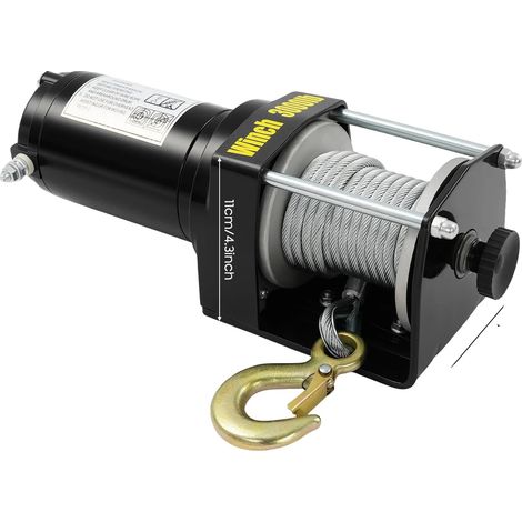 Verricello elettrico, forza di trazione 1300 kg, motore da 0,55 kW, nero. (1/2)