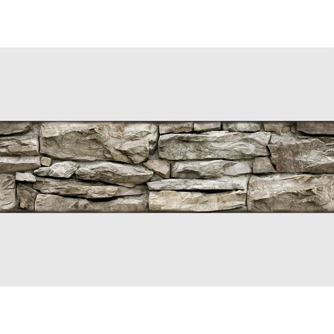 AG Design Bordura Autoadesiva Muratura in Pietra, AWB 8474  Decorazione Impermeabile per Pareti, Mobili, Carte da Parati, Rivestimenti Murali, Pellicola  Larghezza 500 x Altezza 13,8 cm (1/5)