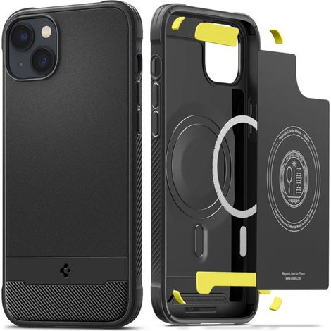 Spigen Rugged Armor Mag MagSafe - Hülle für iPhone 14 (Schwarz) (1/5)