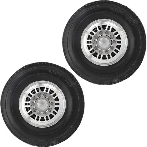 Kit de 2 pneus avant en caoutchouc avec jantes métalliques pour voiture RC Tamiya 1/14 à l'échelle 1/14 (1/5)
