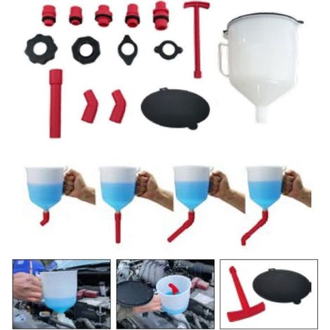 Spill Free Funnel Kit (Spill Proof Coolant Filler Flush Bleeding Burping)