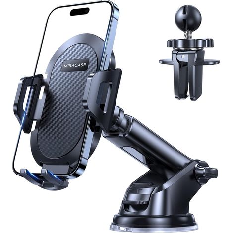 Handyhalterung fürs Auto [2025 Starker Saugnapf & Militärclip] Geeignet für Armaturenbrett, Windschutzscheibe & Lüftungsschlitze, kompatibel mit allen 4-7 Zoll Smartphones (1/5)