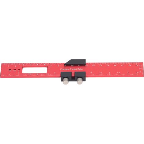 Règle de traçage en alliage d'aluminium, poche de précision antidérapante avec arrêt, outils pour le travail du bois, rouge
