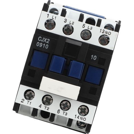 Contacteur électrique CJX2 0910 triphasé, contact argenté, 9A, AC 220V, avec base de montage sur rail DIN pour moteur (1/5)