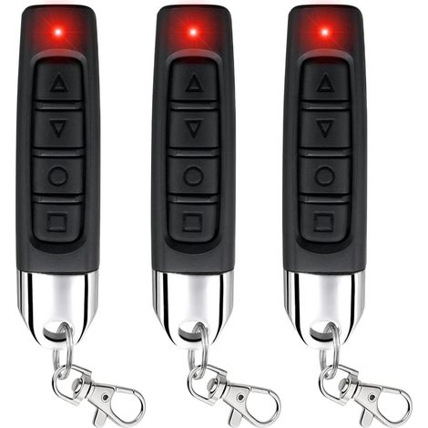 3-Piece Universal 433 MHz Gate Remote Control, Wireless Garage Door Remote, Portable Garage Door Duplicator with a Range of Up to 50m, Garage Door Cloning (1/5)