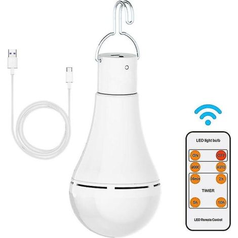 Ampoule rechargeable USB avec télécommande 7W (1/5)