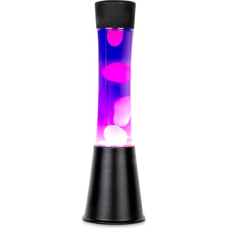 FISURA - Lampada lava viola. Base nera, liquido viola e lava bianca. Lampada di lava a effetto rilassante. Con lampadina di ricambio. 11 cm x 11 cm x 39,5 cm. (1/5)
