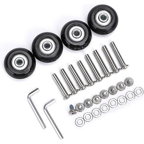 Lot de 4 roues pivotantes de rechange en caoutchouc 40 x 18 mm pour valise (1/5)