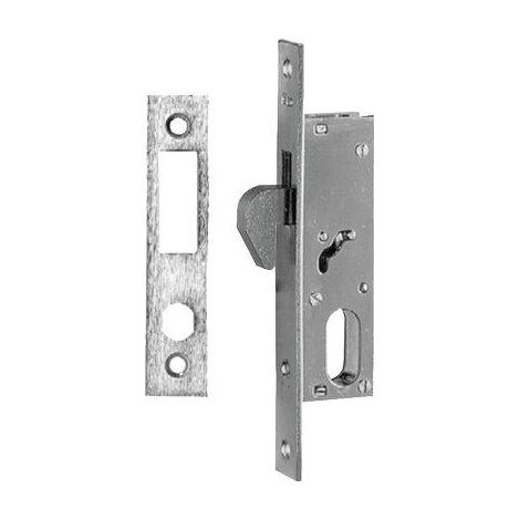 SERRATURA MONTANTE INFILARE 7682 ISEO  B.Q CROMO F.MM 16 C/OVALE GANCIO E.MM 20