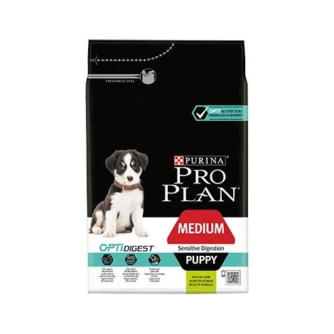 Croquettes pour chien medium sensitive digestion – Agneau – 3 kg – Pour chiots jusqu'à 12 mois – Formulation OPTIDIGEST pour digestion sensible – Purina
