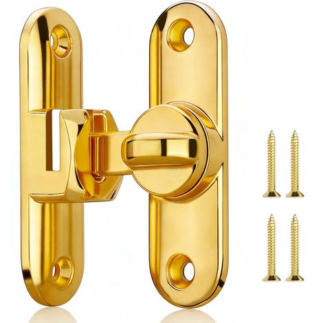Loquet De Porte à Bascule 90/180° Pour Porte Coulissante De Grange, En Alliage De Zinc, à Angle Droit, Renforcé Et Antirouille, Pour Salle De Bain, Cuisine, Placard, FenêTre, Grange Ou Jardin, Or (1/5)