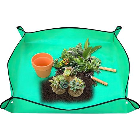 Lot de 1 tapis de plantation pour plantes - 100x100cm - Tapis de jardin - Tapis de plantation en polyéthylène vert - Tapis de plantes imperméables (1/5)