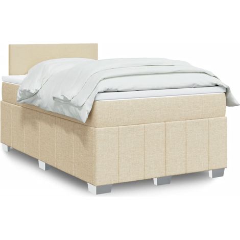 Giroletto a Molle con Materasso Crema 120x190 cm in Tessuto vidaXL (1/5)