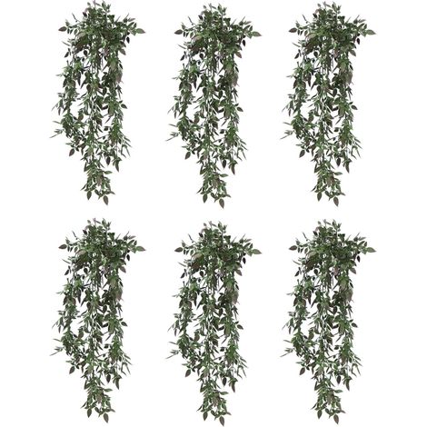 Pack of 6 x Hanging UV and Fire Resistant Artificial Angel Plant 76cm (1/4)