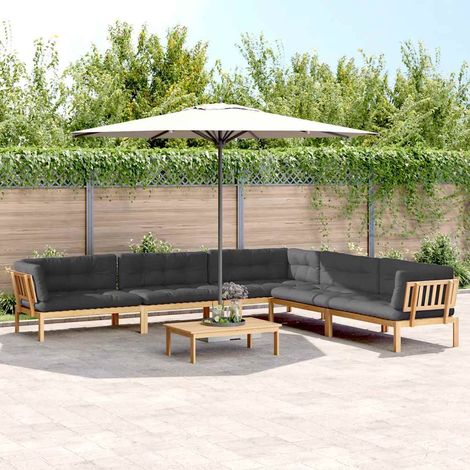 6-tlg. Garten-Sofagarnitur aus Paletten mit Kissen Akazienholz (1/5)