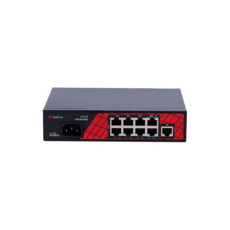 Safire Switch Hi-PoE 8 porte PoE + 1 Uplink RJ45 Velocità porte 10/100Mbps