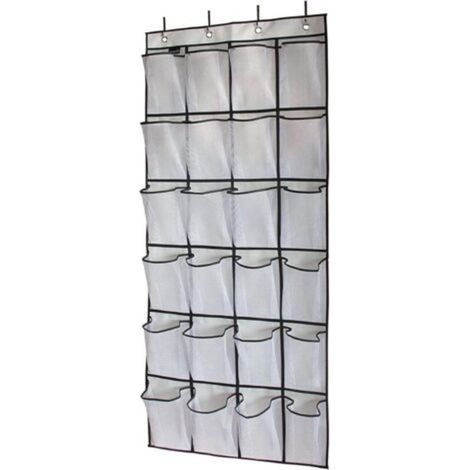 Rangement Chaussure à Suspendre sur la Porte, 24 Poches Stockage de Chaussures en Filet Sur la Porte, Organisateur de Chaussures, Sac de Rangement Suspendu Aux Placards pour Chaussures Baskets (1/5)