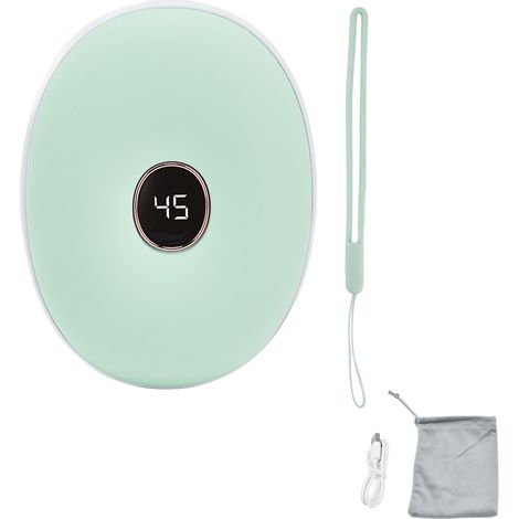 Chauffe-mains rechargeable USB double face, contrôle intelligent température, portable mini, chauffage électrique vert (1/5)