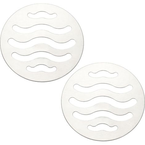 2 Pcs Couvercle De Drain Ronde, Grille De Douche en Acier Inoxydable pour Petites Pelouses, Salle De Bain, Cuisine, Ton Argenté (3.5 Pouces) (1/5)