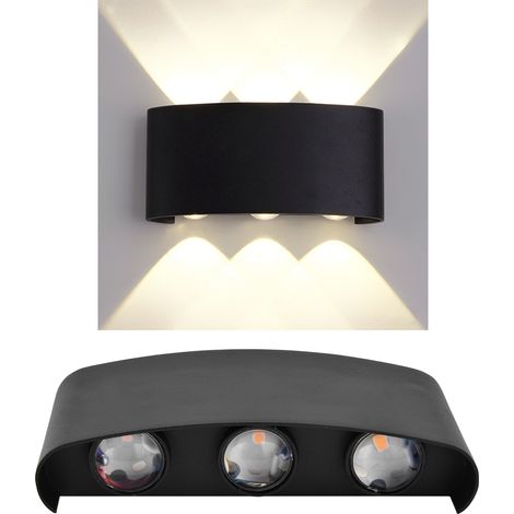 6W LED-Wandleuchte für den Innen- und Außenbereich, Beleuchtung von oben und unten, warmweißes Licht, wasserdicht, dekorative Wandleuchte. (1/5)