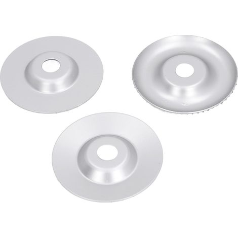Lot de 3 disques de sculpture sur bois de 125 mm de diamètre extérieur et 22 mm de diamètre intérieur, forme incurvée et biseautée pour meuleuse (1/5)
