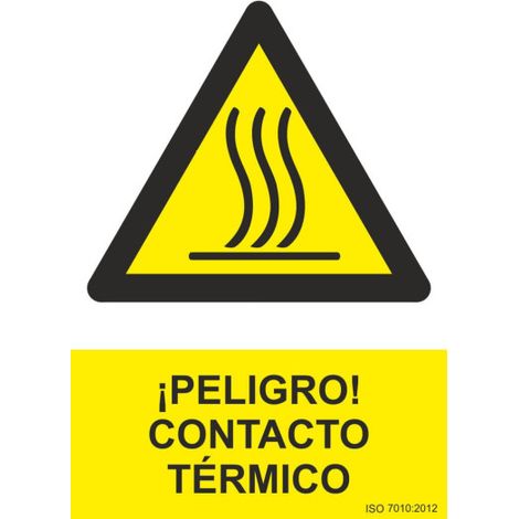 Señal de ¡Peligro Contacto Térmico (tintas UV) SEKURECO 150 x 200 mm ADHESIVOS DE VINILO