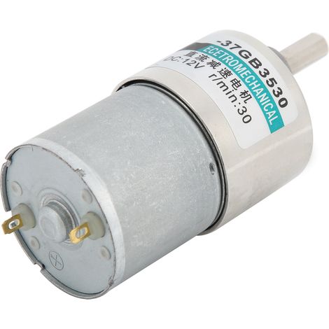 12V XD-37GB3530 Gleichstrom-Getriebemotor mit niedriger Drehzahl, Permanentmagnet, Mikromagnet, Halterung, Regler und Zahnrad, 30 U/min (1/5)