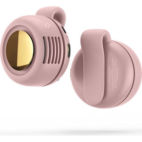 Ventilador portátil sin aspas con 3 velocidades, clip para cinturón incluido, apto para uso en la oficina y en exteriores (rosa). (1/5)