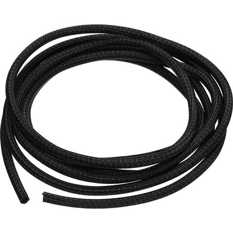 Gaine Cable Tressée Fendue 3mm Id 3Mètre en Pet Noir (1/5)