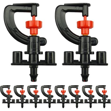 BEBUSINGOTO 10 boquillas de pulverización de refracción, cabezal de aspersor de repuesto en forma de G, boquilla de aspersor giratoria de 360°, 2-4 m, 120-200 l/h, cabezal de aspersor para jardín, cés (1/4)