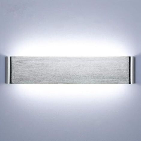 Aplique de pared interior de 40 cm, lámpara LED de aluminio de 18 W y 6000 K para dormitorio, pasillo, sala de estar e iluminación de escaleras -Crezuo