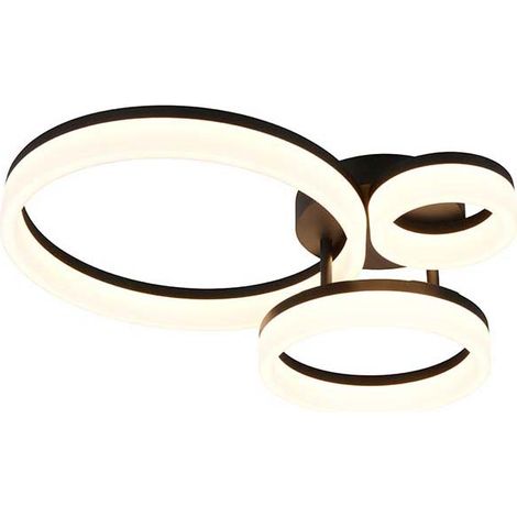 LED Deckenleuchte Deckenlampe Wohnzimmerlampe schwarz modern B 51 cm (1/5)