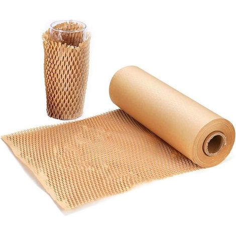 Rouleau de papier d'emballage en nid d'abeille - Alternative écologique au papier bulle pour déménager, emballer des arachides, expédier des produits cassables- 10 mètres x 30 cm (1/5)