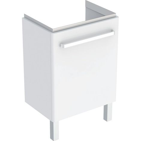 Meuble lavabo Geberit Renova Compact porte+pieds 50x75.4-76.9x25.2cm blc - GEBERIT 009930CBLBB (1/2)