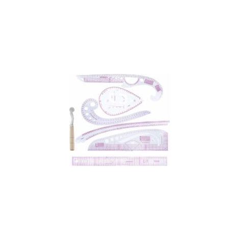 Schneidelineal, Kurvenlineal, Zeichenrad, Kombinationslineal für Patchwork, Lineal für DIY-Schnittmustererstellung, Kurvenlineal, ideal zum Zeichnen (1/5)