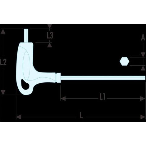 Clé mâle Facom manche en T 6 pans SLS 10 mm