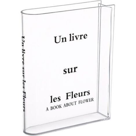 Vase en forme de livre en acrylique transparent, vase en forme de livre, vase livre en forme de tulipe, décoration pour chambre, salon, bureau (1/5)