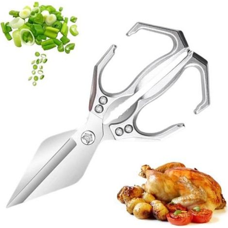 Ciseaux Cuisine - Acier Inoxydable 420 - Multifonctionnels Pour Viande Volaille Herbes Emballages - 1 Pièce (1/5)