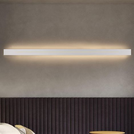 ZMH Applique murale LED Moderne intérieur Lampe de Couloir Longueur 3000K Blanc Chaud éclairage mural pour salon, escalier, chambre Blanc 100cm (1/5)