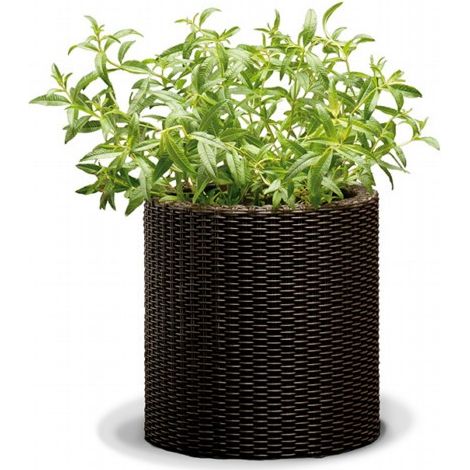 Vaso da giardino tondo marrone 36 x 37,3 cm (1/5)