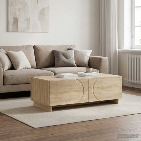 vidaXL Mesa de centro Roble Sonoma 102 x 50,5 x 35 cm (1/5)