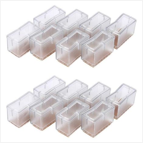 Chaise Pieds Protecteur Protège jambes de chaise Embouts Chaise Casquettes Pieds rectangulaires en silicone pour Pieds De Meubles (1/5)