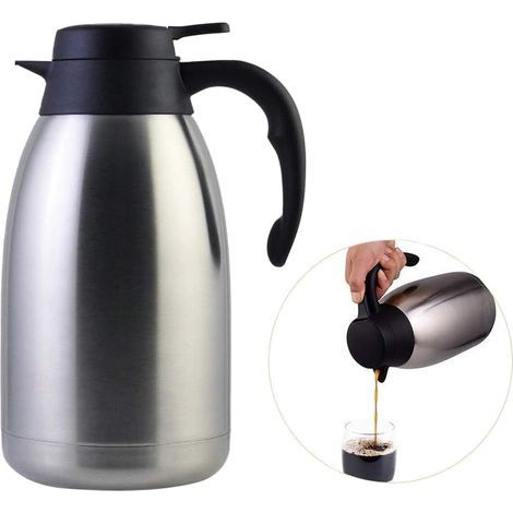 2-Liter-Kaffeemaschine aus doppelwandigem, vakuumisoliertem Edelstahl mit Wasser- und Getränkespender sowie hochwertiger Isolierkanne mit Deckel (1/5)