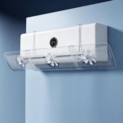 1 Déflecteur d'air, Extensible 52-86 cm, Orientable 180°, 3 ventilateurs, Pour climatiseur split (1/5)