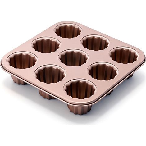 Canelé-Form aus antihaftbeschichtetem Kohlenstoffstahl, Gold (1/5)