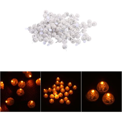 Lot de 100 lampes boules lumineuses rondes jaunes pour décoration de Noël, mariage et fêtes. (1/5)