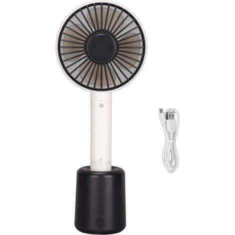 Ventilateur portable rechargeable USB, 3 vitesses, oscillation automatique, mini ventilateur de voyage, noir (1/5)