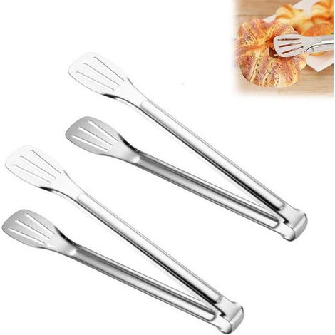 Pince de cuisine en 2 parties, pince de cuisson, pince à griller, pince en acier inoxydable, pince à viande, pince à aliments, pince à buffet, antidérapante, facile à nettoyer, résistante à la chaleur (1/5)